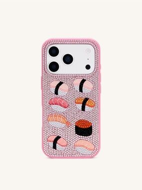 JW PEI Sushi Rhinestone Phone Case for iPhone 17 Pro Max Pink NWT Sparkly